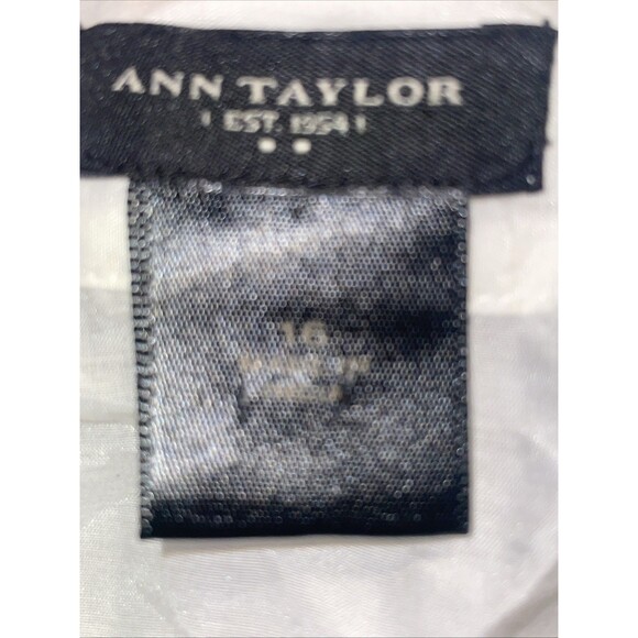 Ann Taylor Blouse Womens 16 White Silk Blend Button Up Long Sleeve Old Money - Picture 4 of 9